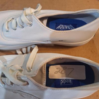 Sale Photo Thumbnail #1197: Keds white leather sneakers women's size 6