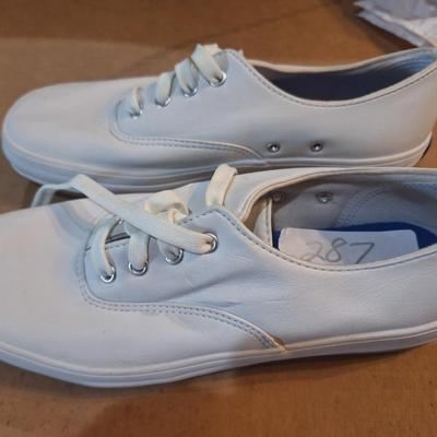 Sale Photo Thumbnail #1196: Keds white leather sneakers women's size 6