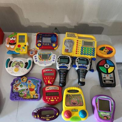 Sale Photo Thumbnail #190: Handheld games and kids toys lot

Recieve everything pictured Some are missing the back battery piece but all working.
