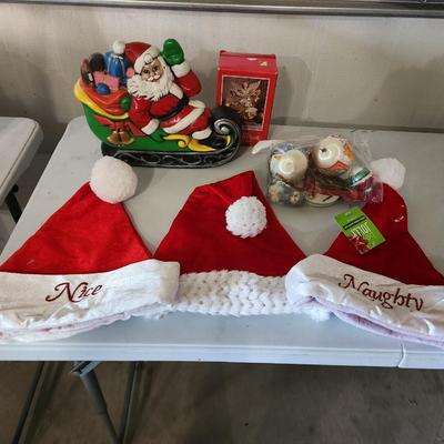 Sale Photo Thumbnail #191: Christmas ornament Santa Claus figurine hat lot
Receive all items pictured