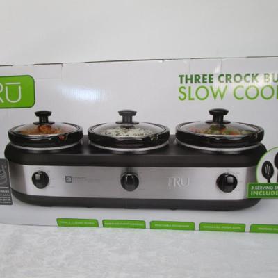 Sale Photo Thumbnail #1: Removable stoneware inserts, independent heat controls, tempered glass lids, 3 serving spoons included