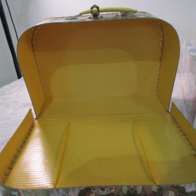 Sale Photo Thumbnail #166: Suitcase is 11-1/4" x 7-5/8" x 3-1/2" deep, Photo box 11-1/4" x 4-3/8" tall x metal box 7-1/2" wide, 7" x 4" x 5" tall