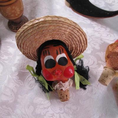 Sale Photo Thumbnail #312: 3 new decorative bottle corks, 3 taco holders, 2 décor pieces, 2 boots, 2 candle holders, 1 pencil holder, 1 wood bowl