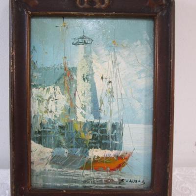 Sale Photo Thumbnail #428: Painting is 4-7/8" wide x 7" tall without the frame