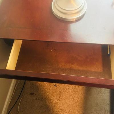 3 DRAWER NIGHT STAND AND BRUSHED NICKEL LAMP