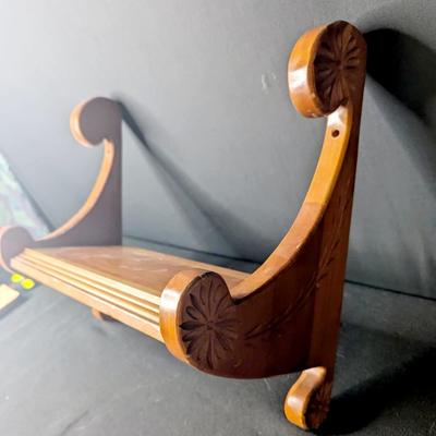 Wood Shelf + Vintage Desk Lamp