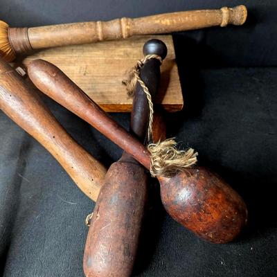 Wooden Pestle + Vintage Decor