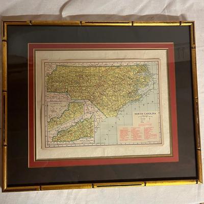 Two Framed North Carolina Maps (T2-MG)
