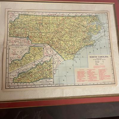 Two Framed North Carolina Maps (T2-MG)