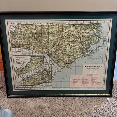 Two Framed North Carolina Maps (T2-MG)
