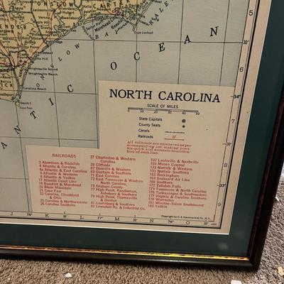 Two Framed North Carolina Maps (T2-MG)