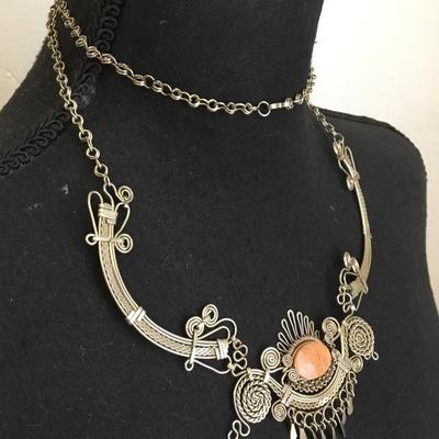 Beautiful vintage, ethnic statement necklace very nice very beautiful