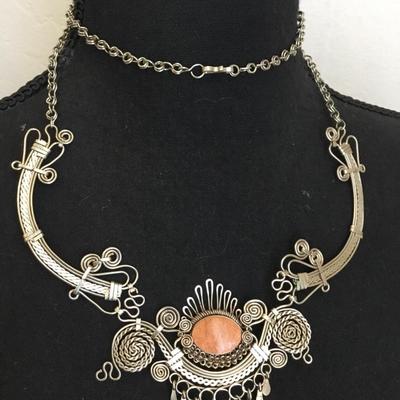 Beautiful vintage, ethnic statement necklace very nice very beautiful