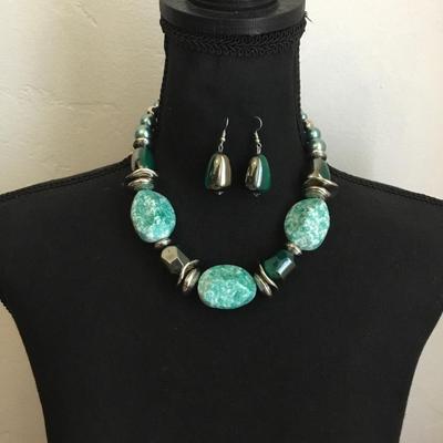 Big Chunky statement, necklace, and matching earrings set