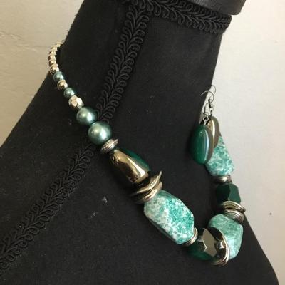 Big Chunky statement, necklace, and matching earrings set