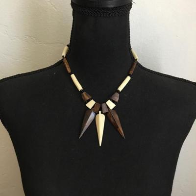 Vintage ethnic, tribal necklace barrel clasp