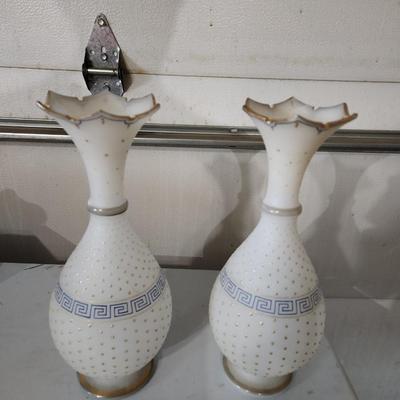 Sale Photo Thumbnail #210: Two antique glass vases 
Will receive both vases and are in great condition.