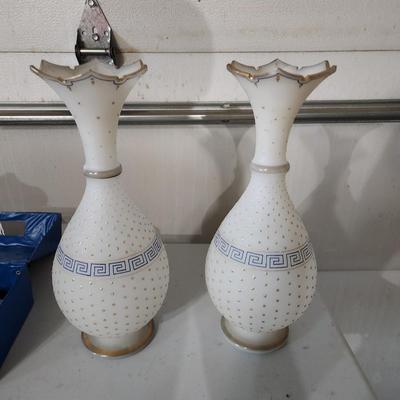 Sale Photo Thumbnail #209: Two antique glass vases 
Will receive both vases and are in great condition.