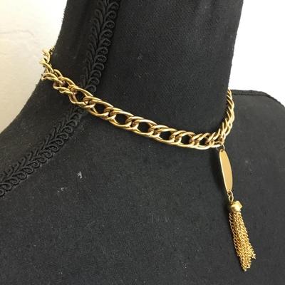 Beautiful, vintage, goldtone choker necklace