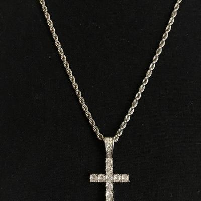 Beautiful rhinestone cross pendant, and very nice chain necklace