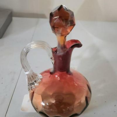 Fenton Glass Amberina Cruet Coin Spot Dot Inverted