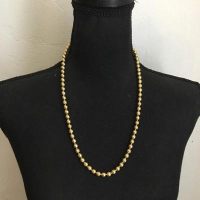 Beautiful vintage JG Hook gold tone Metal bead necklace. Very good condition.