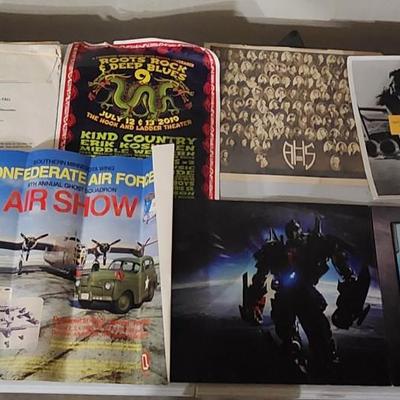 Sale Photo Thumbnail #230: Vintage Poster and Magazine lot also a transformers lithograph.
Will receive everything pictured