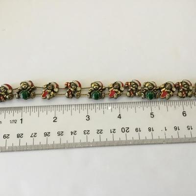 Vintage teddy bear bracelet very cute Christmas bracelet vintage