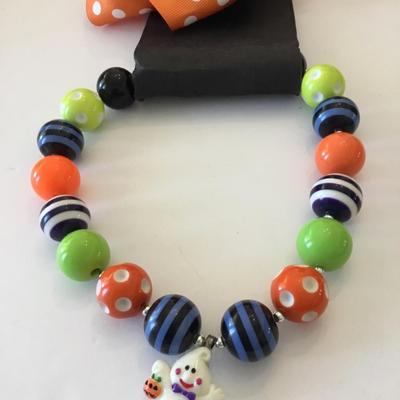 Cute Halloween statement, necklace and hair bow