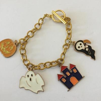 Cute Halloween charm bracelet, toggle bracelet