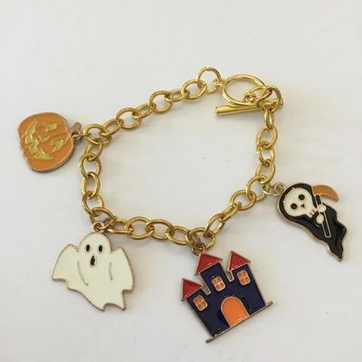 Cute Halloween charm bracelet, toggle bracelet