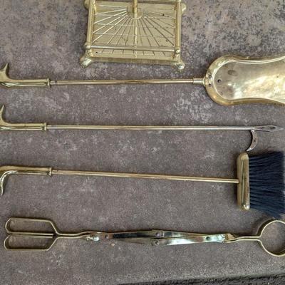 Vintage modernist fireplace tools