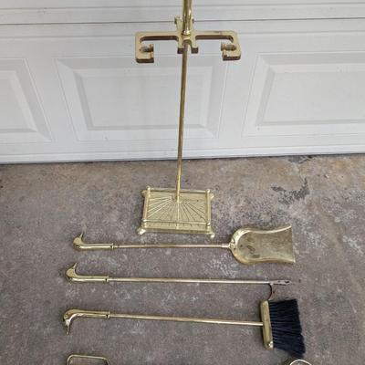 Vintage modernist fireplace tools