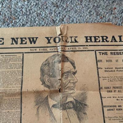 LOT 9K: 1865 Book of the Trial for the Assassination of Abraham Lincoln, 1940s Repro New York Herald Lincoln Assassination Newspaper...