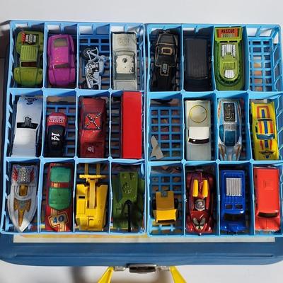 LOT 58L: Vintage Toy Cars with Matchbox Carrying Case and More