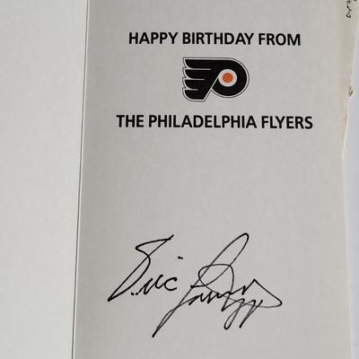 LOT 60L: Philadelphia Flyers Memorabilia Lot Featuring Donald Brashear Bobblehead, Autographed Birthday Cards by Rod Brindamour, Eric...