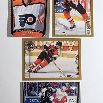 LOT 60L: Philadelphia Flyers Memorabilia Lot Featuring Donald Brashear Bobblehead, Autographed Birthday Cards by Rod Brindamour, Eric...