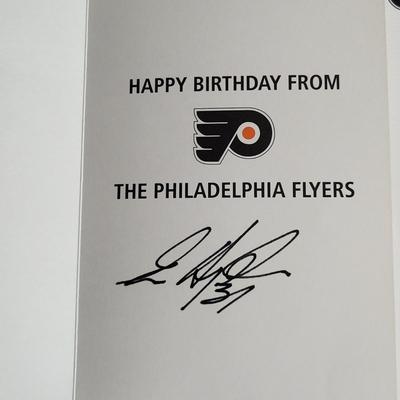 LOT 60L: Philadelphia Flyers Memorabilia Lot Featuring Donald Brashear Bobblehead, Autographed Birthday Cards by Rod Brindamour, Eric...