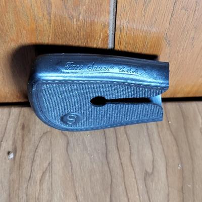 LOT 64X: Vintage Sporting Equipment Featuring Golden Cadillac Sand Wedge Golf Club, Kroydon Junior Pro Tennis Racket and More