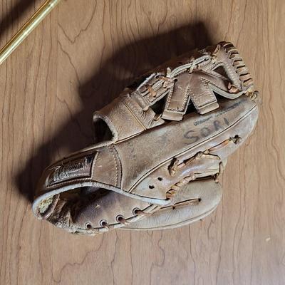 LOT 64X: Vintage Sporting Equipment Featuring Golden Cadillac Sand Wedge Golf Club, Kroydon Junior Pro Tennis Racket and More