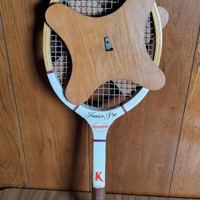 LOT 64X: Vintage Sporting Equipment Featuring Golden Cadillac Sand Wedge Golf Club, Kroydon Junior Pro Tennis Racket and More