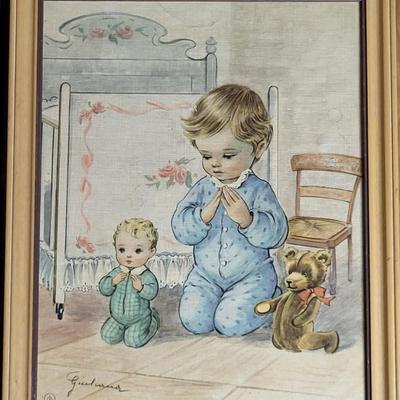 LOT 65X: Early 20th Century Framed Artwork of Children by Bessie Pease Gutmann