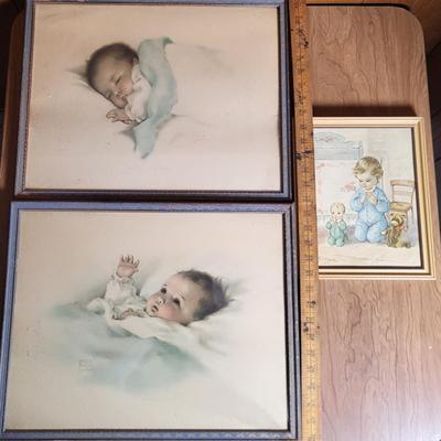 LOT 65X: Early 20th Century Framed Artwork of Children by Bessie Pease Gutmann