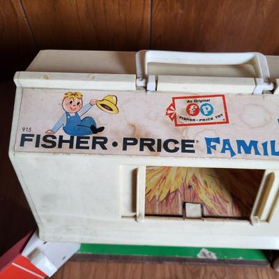 LOT 69L: Vintage Toy Lot Including Disney Books, Disney Blocks, Fisher Price and More