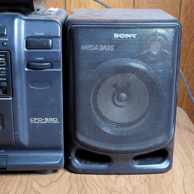LOT 74X: Pair of Vintage Radios Including Sony Cassette Tape Boombox and G&E Alarm Clock Radio