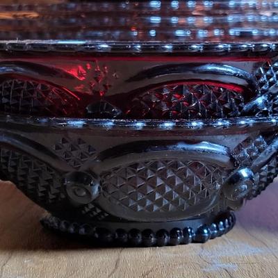 LOT 75L: Avon Ruby Red Glass Dinner Collection