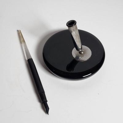 LOT 76L: Vintage Lot Including Stainless Steel Japanese Switchblade, Inkwells, Quills and More