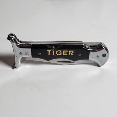 LOT 76L: Vintage Lot Including Stainless Steel Japanese Switchblade, Inkwells, Quills and More