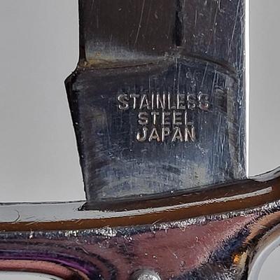 LOT 76L: Vintage Lot Including Stainless Steel Japanese Switchblade, Inkwells, Quills and More