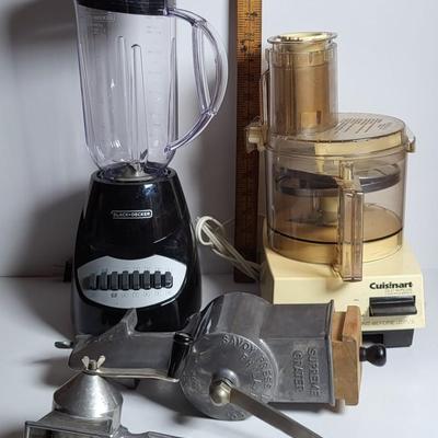 LOT 78L: Four Kitchen Items Including Black & Decker Blender, Cuisinart Food Processor and Pair of Rotary Graters